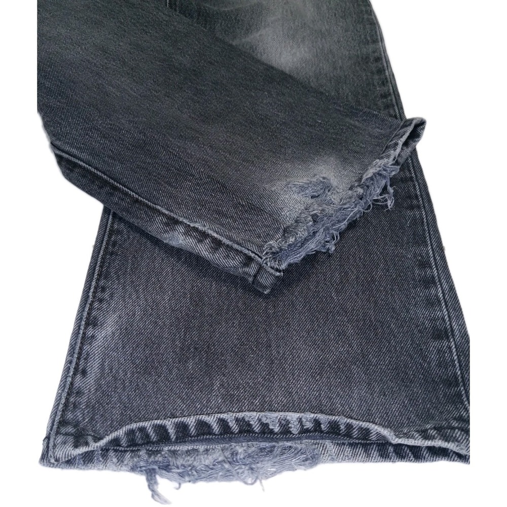 Levi's 501 Black Faded Jeans 36x30 Button Fly Distressed Y2K Grunge - Picture 7 of 16
